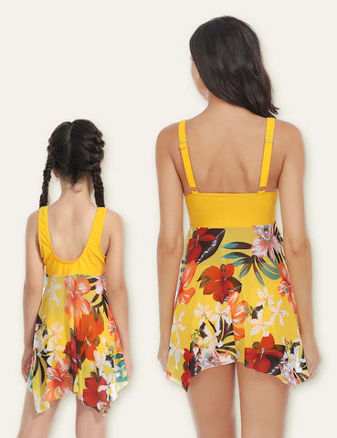 Floral Printed Family Matching Swimsuit