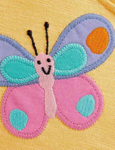 Rainbow Butterfly Appliqué Dress - CCMOM