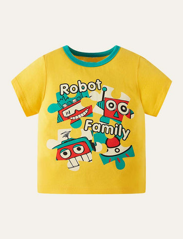 Robot Printed T-shirt