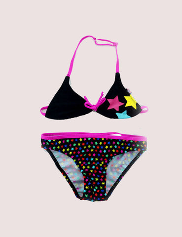 Star Pattern Split  Bikini Swimsuit