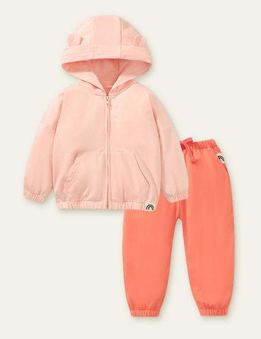 Rainbow Cute Hooded Set