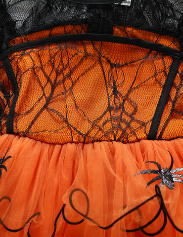 Halloween Spider Printed Mesh Dress