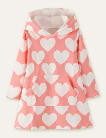 Love Printed Hooded Dress