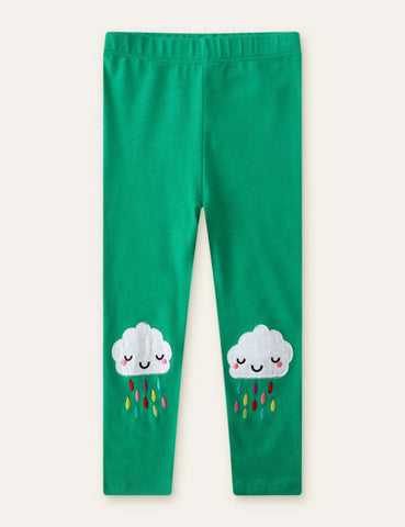 Cloud Appliqué Embroidery Leggings