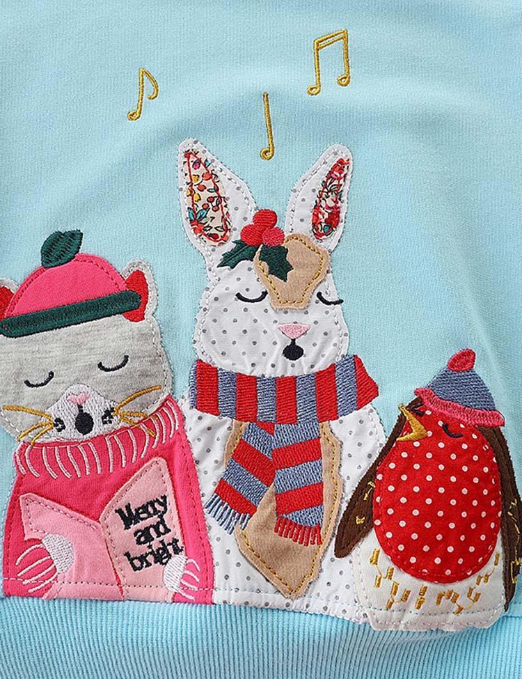 Animal Friends Appliqué Long-Sleeved Sweater - CCMOM