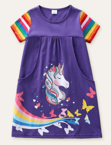 Unicorn Butterfly Rainbow Dress - CCMOM