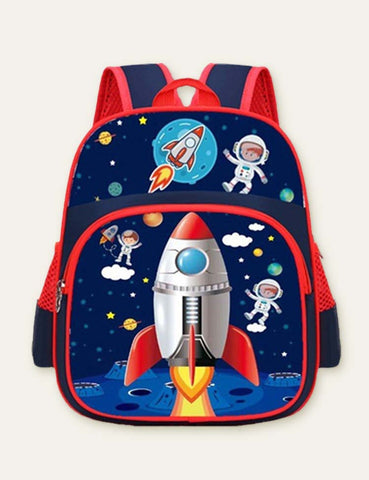 Unicorn Rocket Printed Schoolbag Backpack