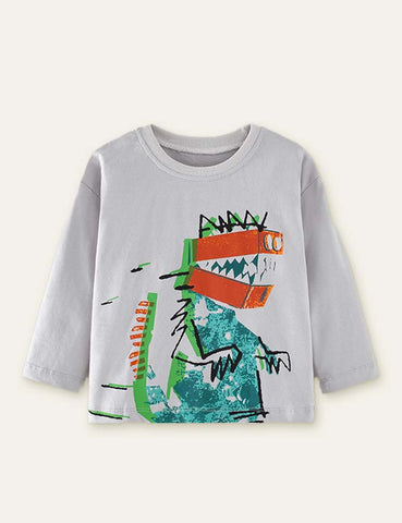 Dinobot Printed Long-Sleeved T-shirt