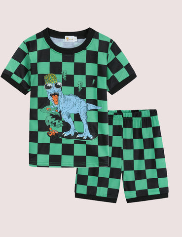 Dinosaur Printed Pajamas Two-Piece Set