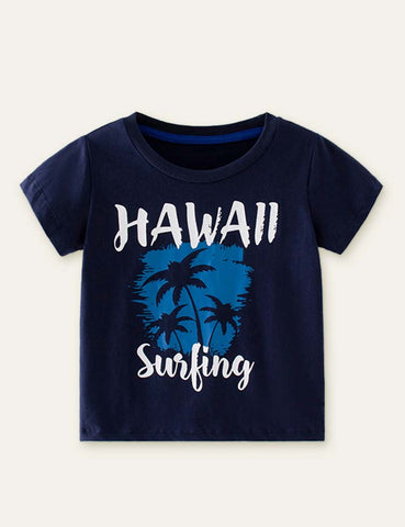 Coconut Tree Printed Casual T-shirt