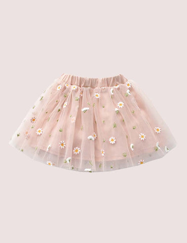 Daisy Floral Gauzy Skirt