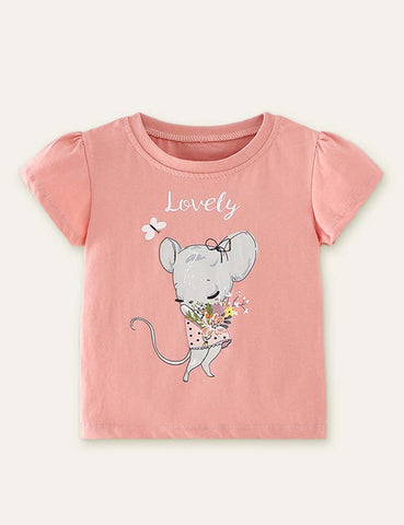 Lovely Mouse Printed T-shirt