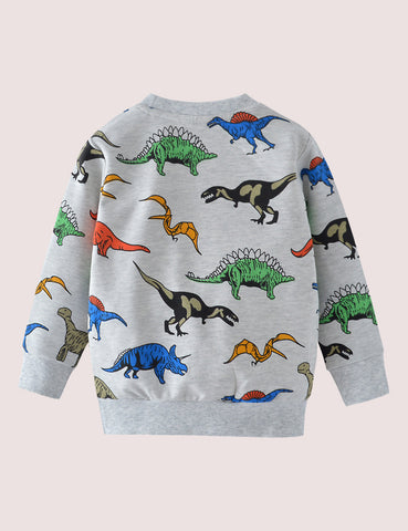 Dinosaur Full-Printed Long Sleeve Sweatshirt