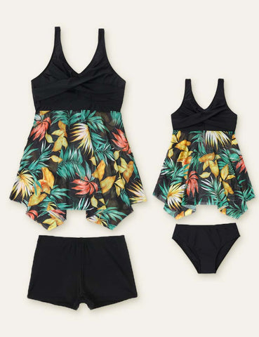 Floral Printed Family Matching Swimsuit