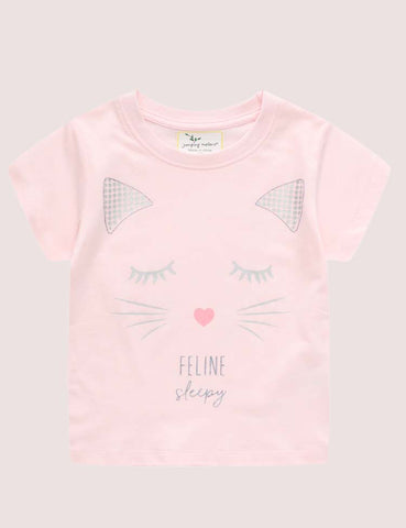 Shy Cat Pattern T-shirt