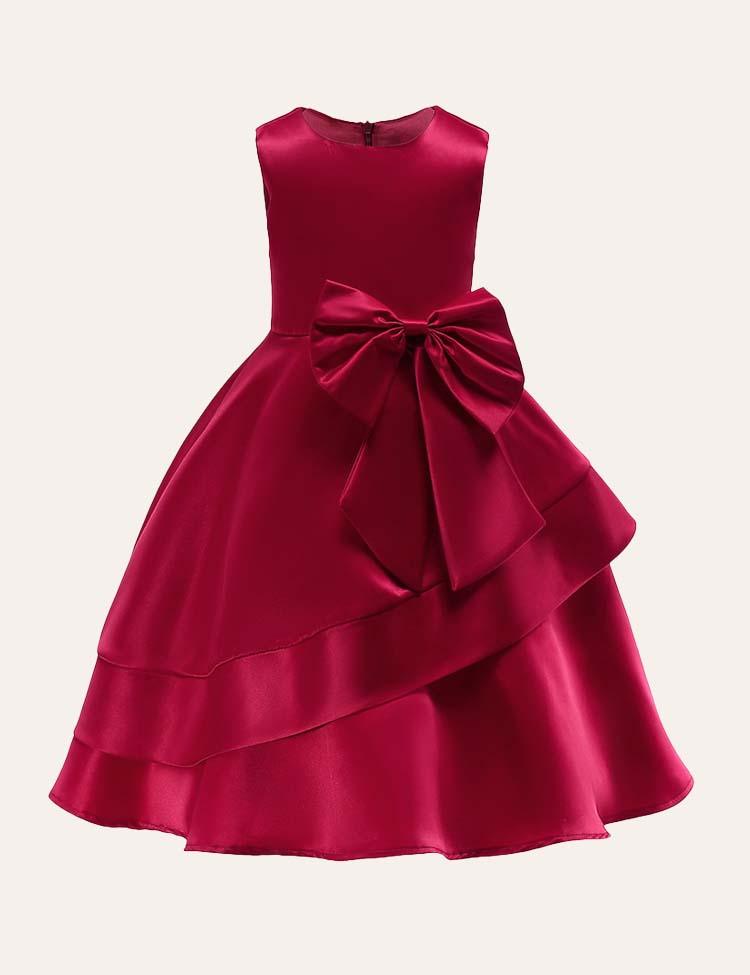 Bow Sleeveless Party Dress - CCMOM