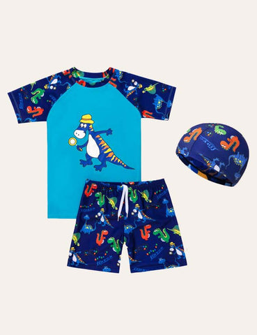 Dinosaur Swim Suit + Cap - CCMOM