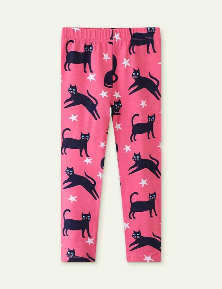 Black Cat Print Leggings - CCMOM