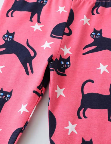 Black Cat Print Leggings - CCMOM