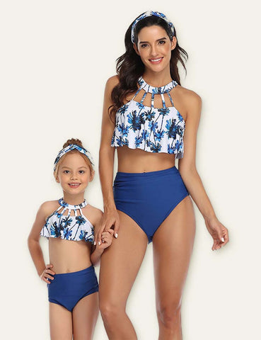 Floral Printed Family Matching Swimsuit