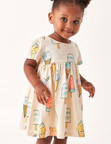 Cute Ice Cream Print Dress