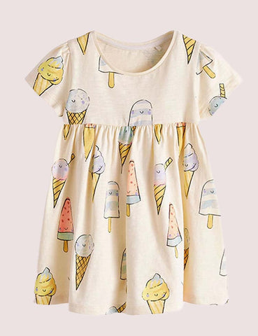 Cute Ice Cream Print Dress