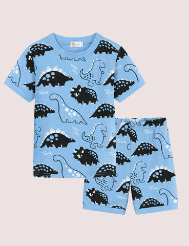 Dinosaur Printed Pajamas Two-Piece Set