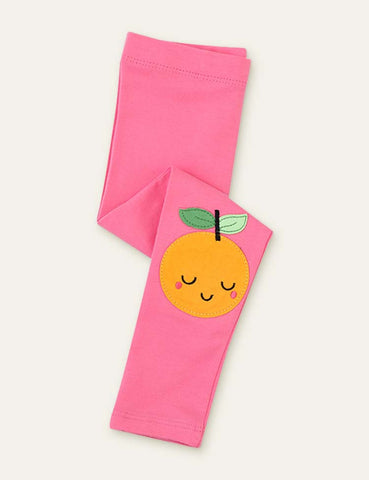 Apple Appliqué Cute Leggings