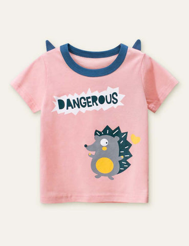 Hedgehog Owl Printed T-shirt