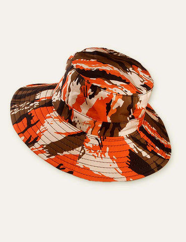 Camouflage Pattern Printed Broad-Brimmed Hat