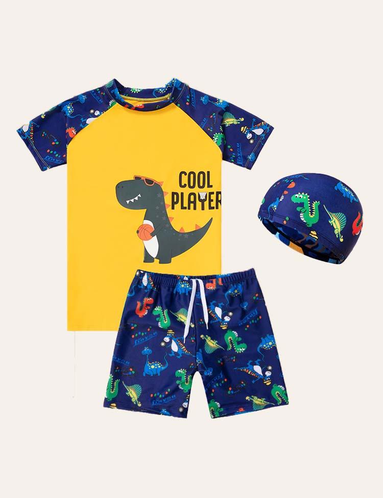 Dinosaur Swim Suit + Cap - CCMOM