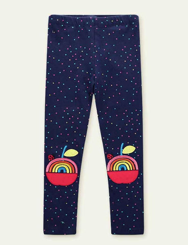 Cartoon Appliqué Leggings - CCMOM