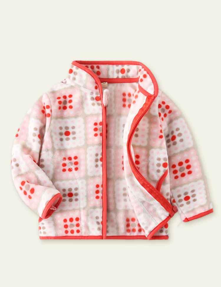 Cartoon Print Polar Fleece Jacket - CCMOM