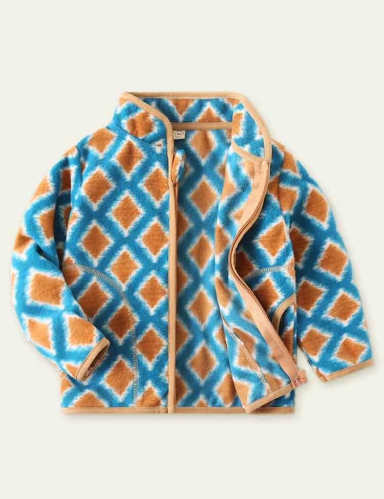 Cartoon Print Polar Fleece Jacket - CCMOM