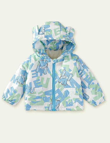 Cartoon Printed Hooded Jacket - CCMOM