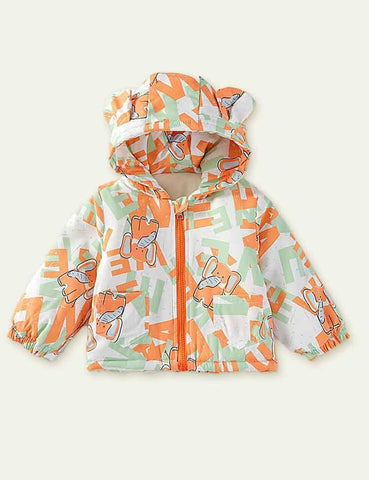 Cartoon Printed Hooded Jacket - CCMOM