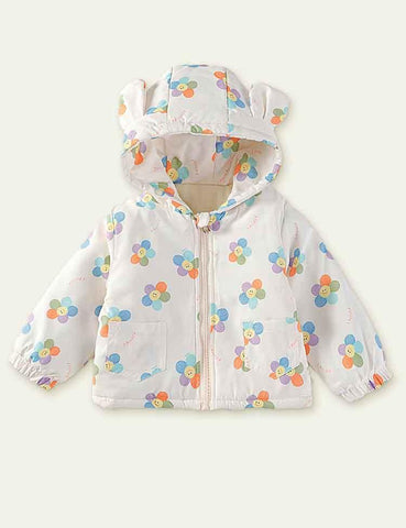 Cartoon Printed Hooded Jacket - CCMOM