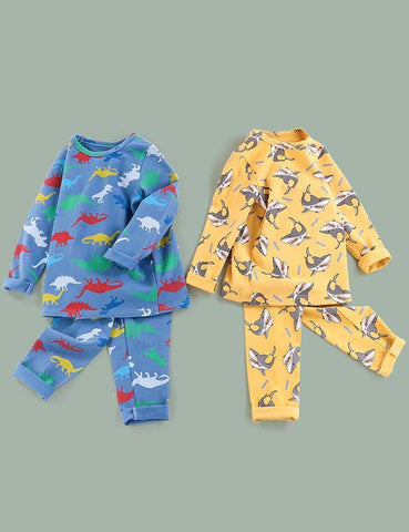 Cartoon Shark Printed Pajamas - CCMOM