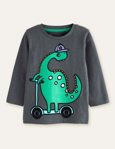 Cool Dinosaur Printed Long Sleeve T-shirt