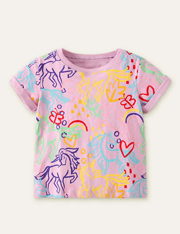 Unicorn Butterfly Printed T-shirt