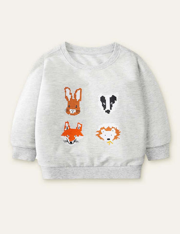 Animal Friends Printed Sweatshirt