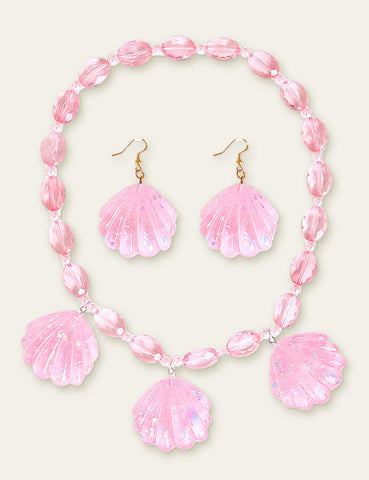 Shell Mermaid Necklace and Earrings Set