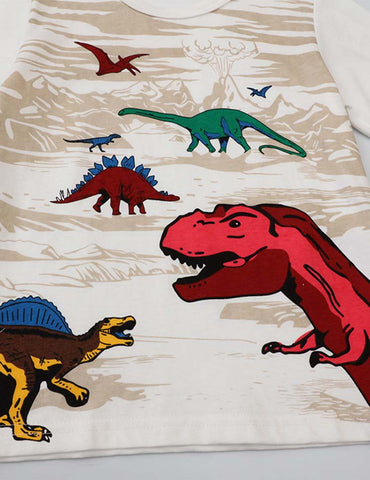 Dinosaur Printed Long-Sleeved T-shirt