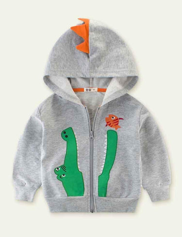 Crocodile Appliqué Hoodie - CCMOM