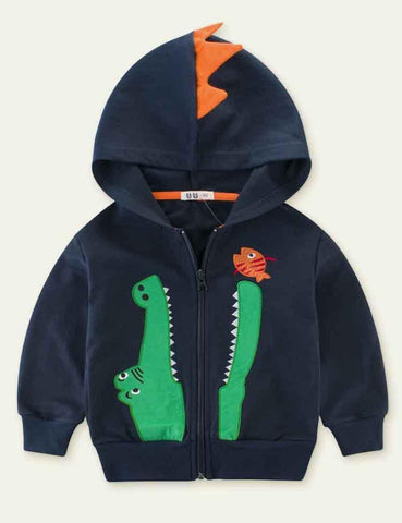 Crocodile Appliqué Hoodie - CCMOM