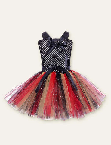 Halloween Skull Mesh Party Dress