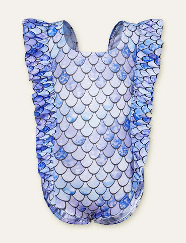 Leopard Print Dinosaur Mermaid Printed Swimsuit