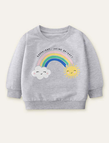 Rainbow Clouds Printed Sweatshirt