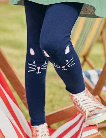 Kitten Embroidered Leggings