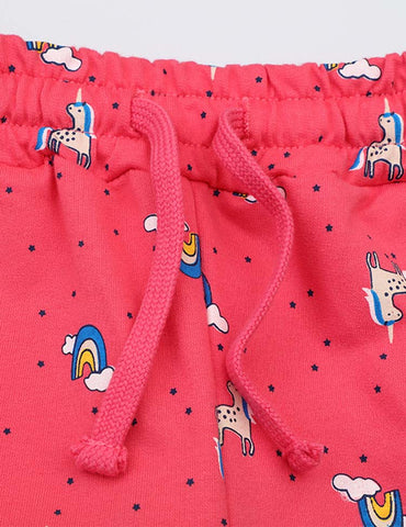 Rainbow Unicorn Printed Polka Dot Sweatpants